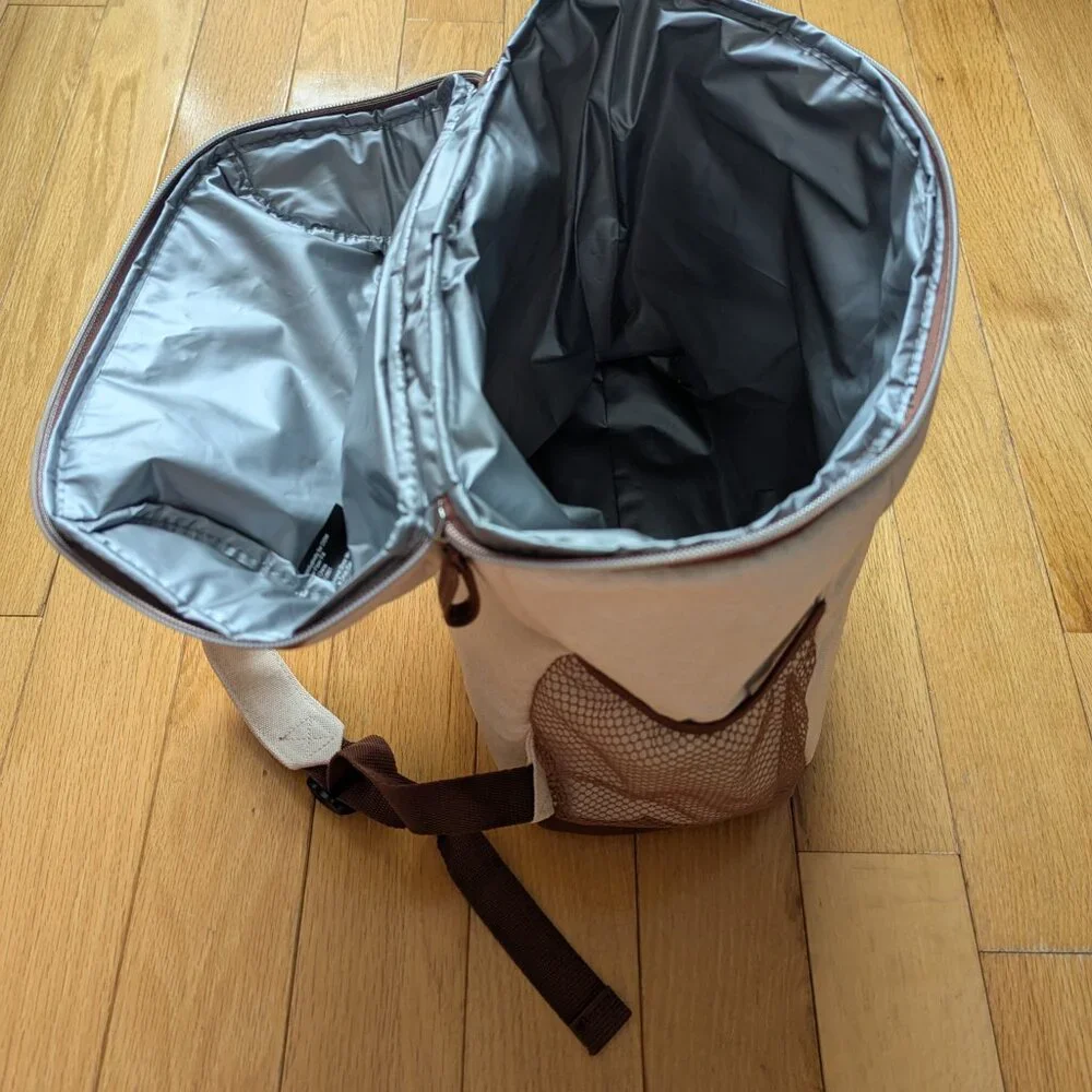 Cream/Brown Insulated Bookbag